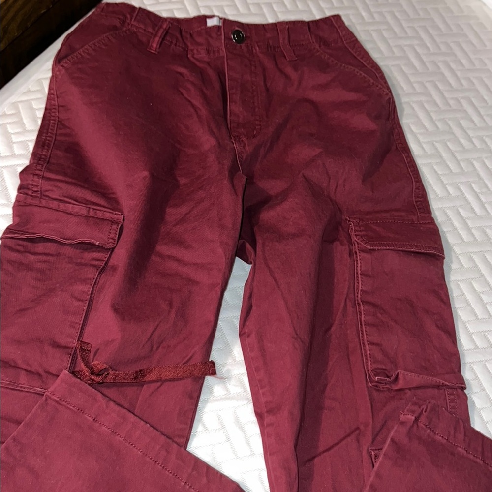 Chic Burgundy Cargo Pants